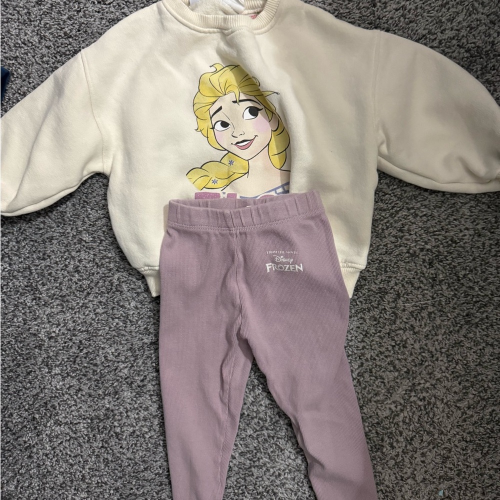 Zara Disney Frozen Kids Leggings - Purple